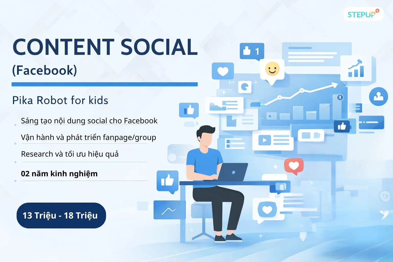 Ảnh tin tuyển dụng Social Content Creator (Community & Fanpage)| Pika Edtech