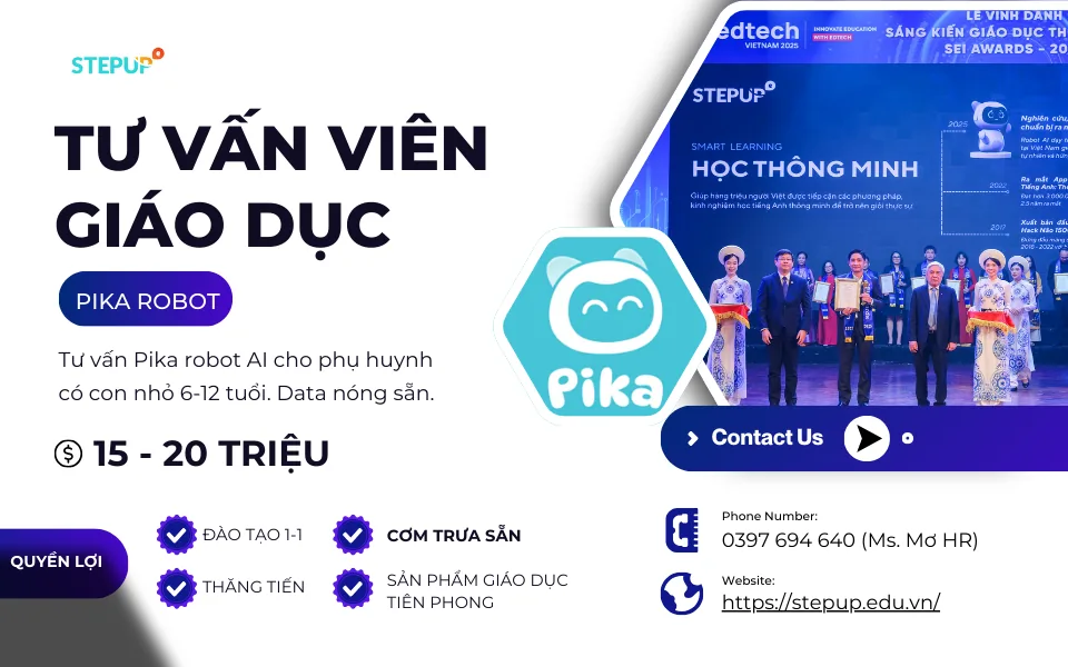 Ảnh tin tuyển dụng Tư Vấn Viên Giáo Dục / Telesales (Pika robot)_Data sẵn