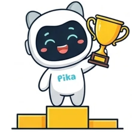 Pika đứng trên bục nhận cúp