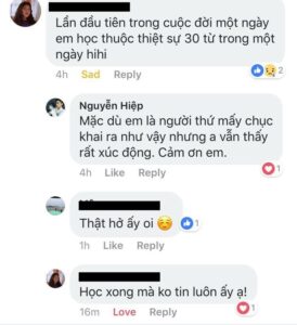 phản hồi sách của học viên